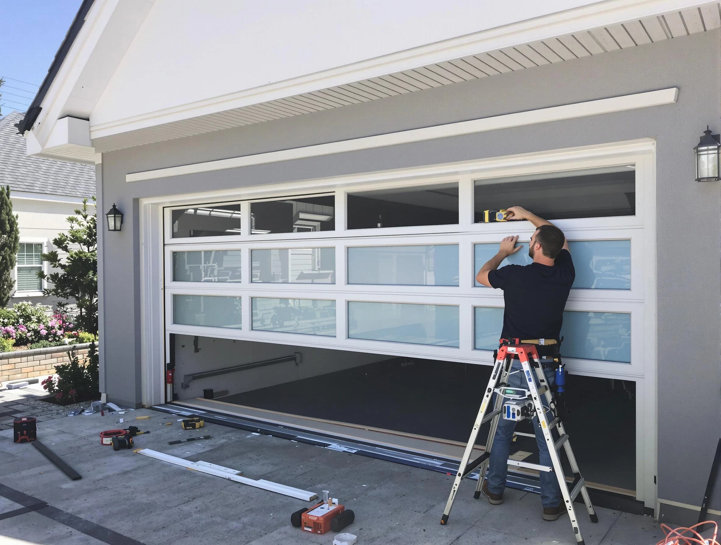 Genesee Garage Door Repair team performing garage door replacement in Genesee