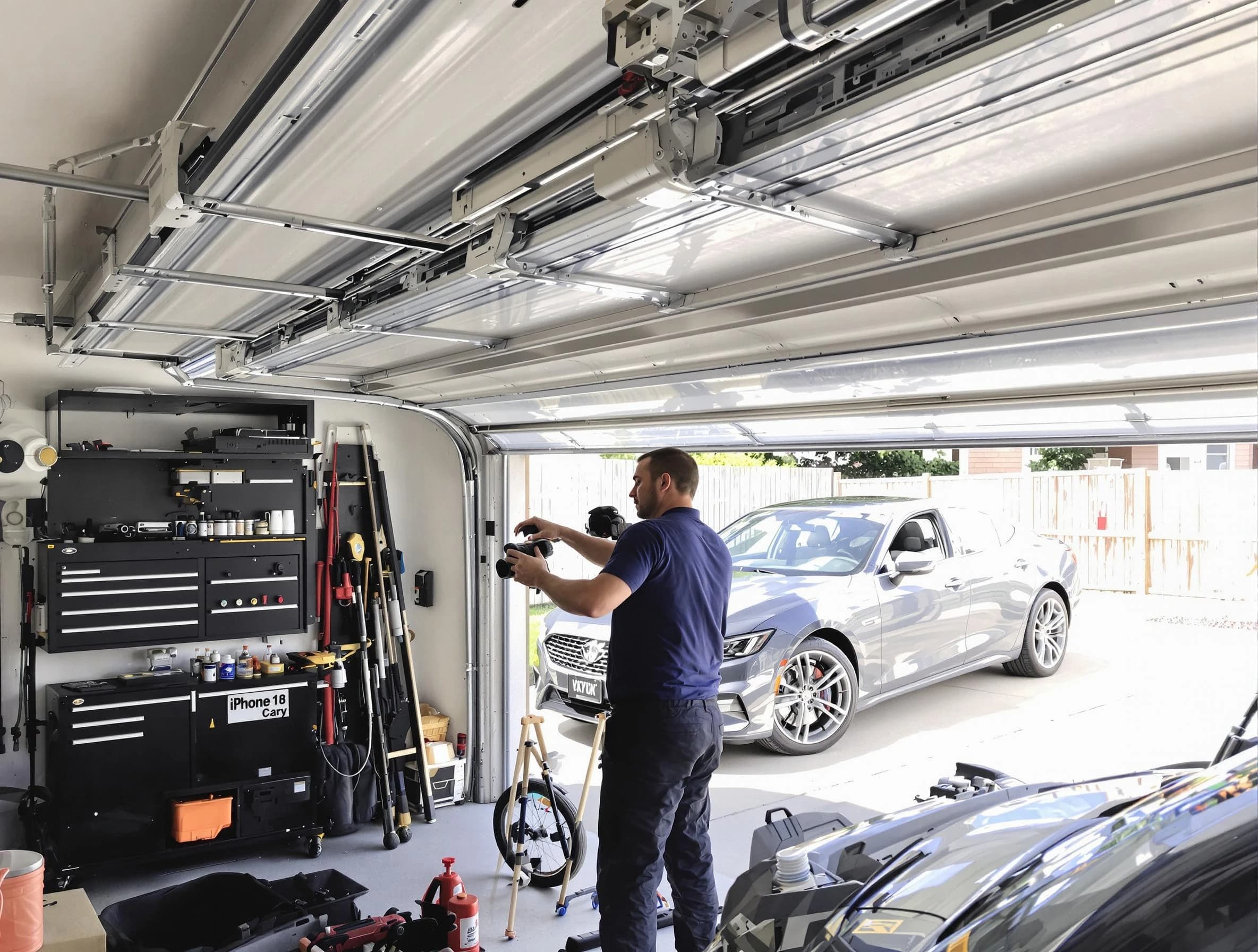 Genesee Garage Door Repair technician fixing noisy garage door in Genesee