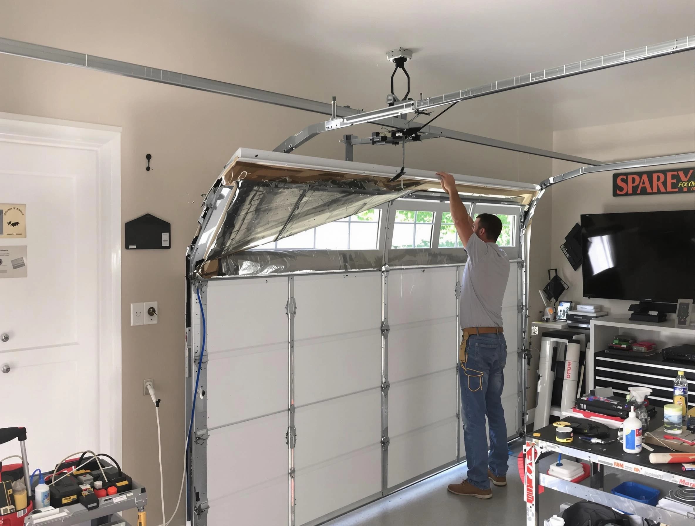 Garage door section replacement by Genesee Garage Door Repair in Genesee