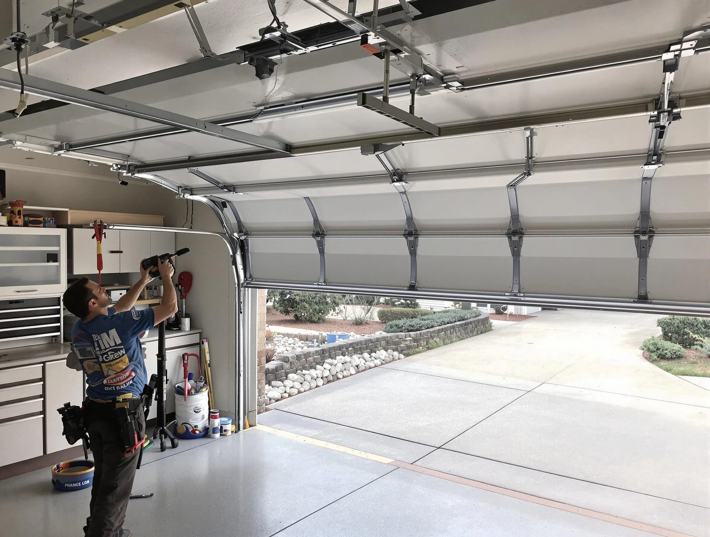 Garage door track repair service by Genesee Garage Door Repair in Genesee