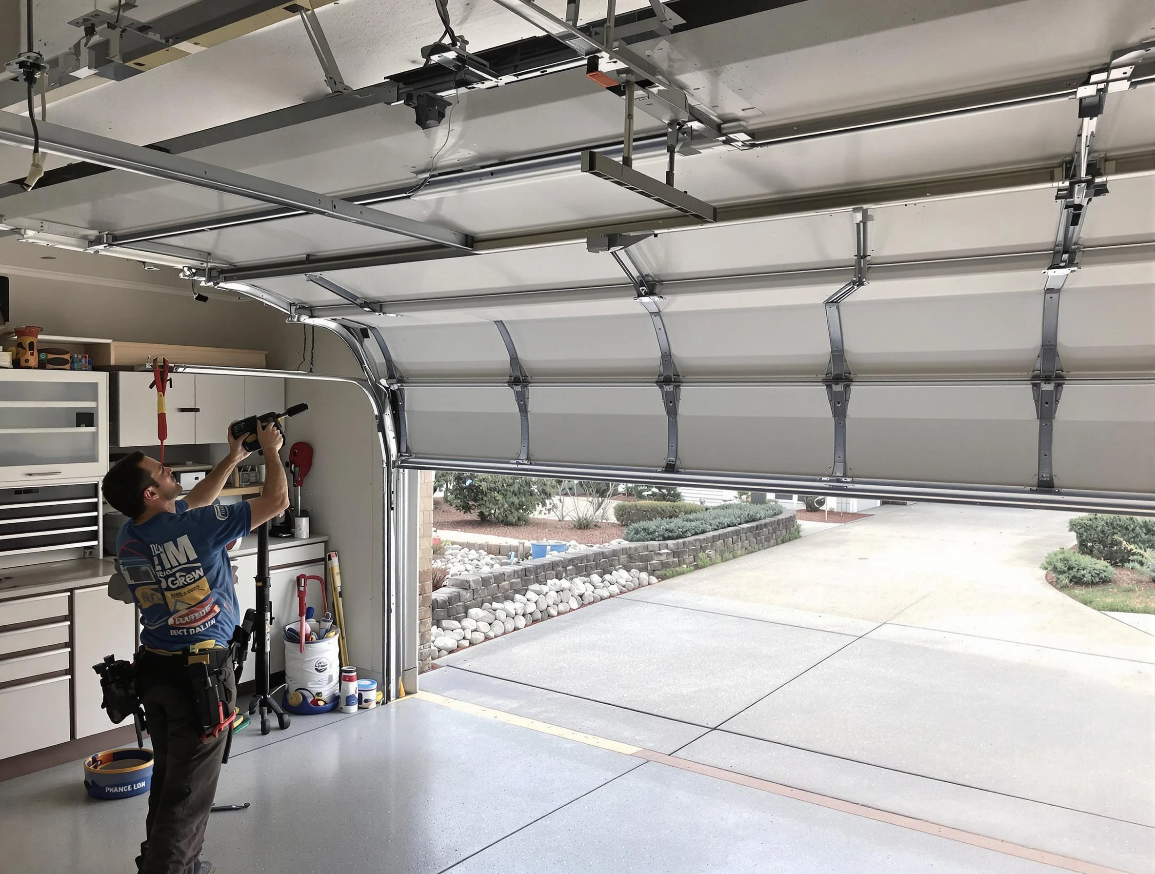 Garage door track repair service by Genesee Garage Door Repair in Genesee
